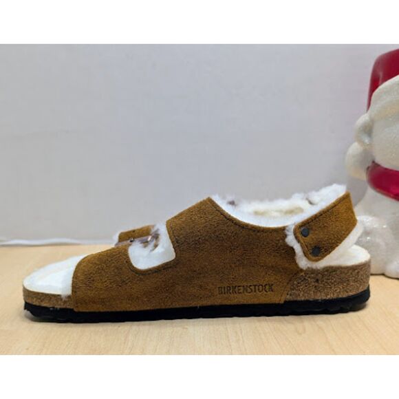Birkenstock Milano Suede Leather Shearling Slingback Sandals Women's 9 EU 40 NWT - Picture 8 of 15